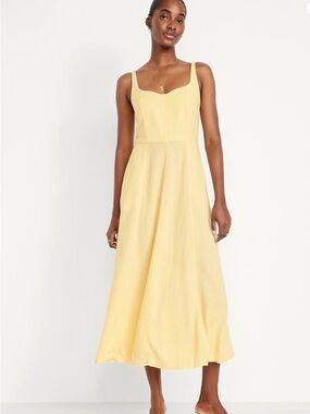 Old Navy Pale Yellow Square-Neck Maxi Dress
